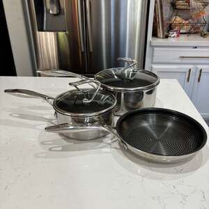 Circulon Momentum Stainless Steel 5-Piece Cookware Set, 8.5" Skillet, 1.5qt & 2q